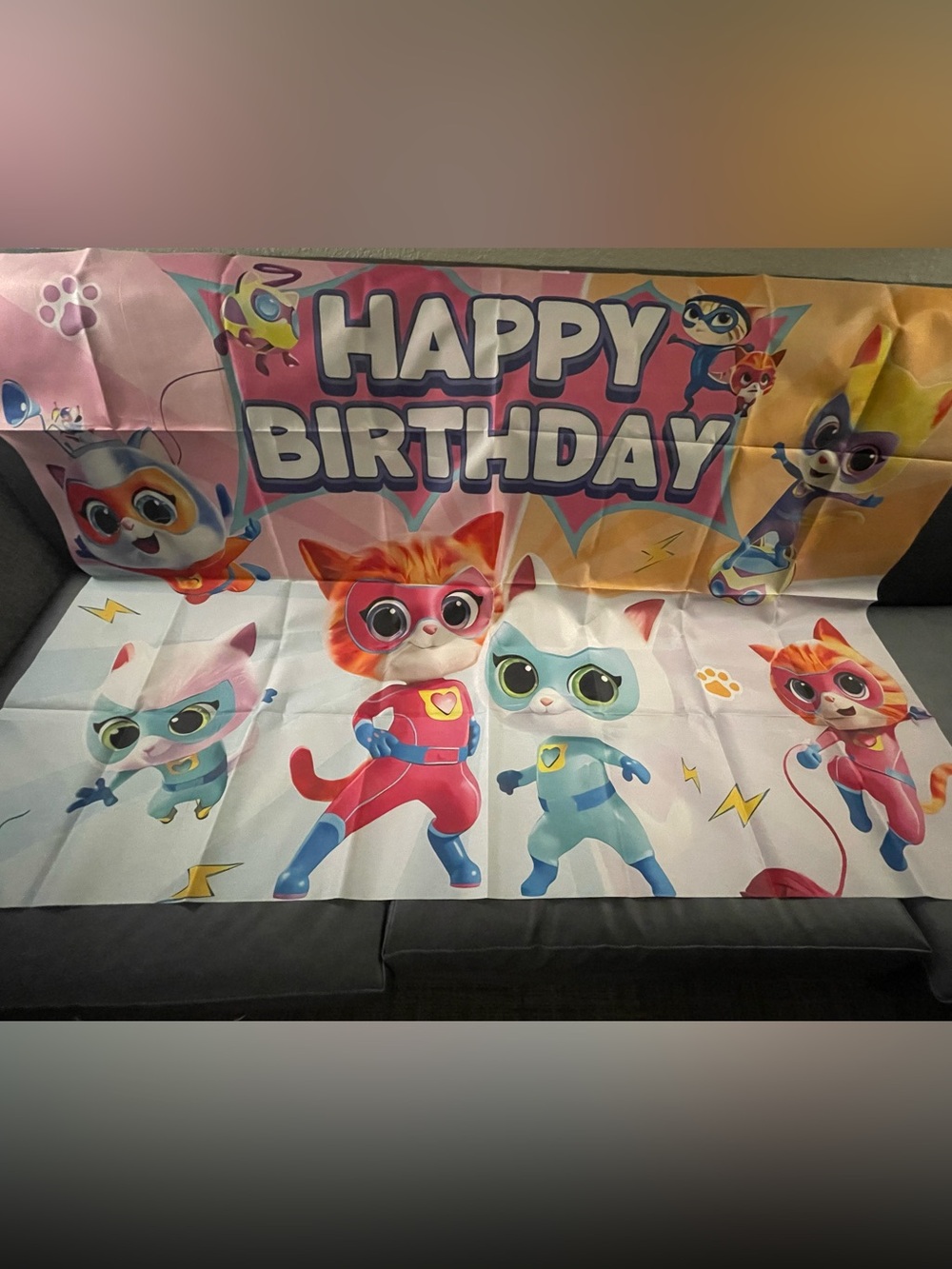 SuperKitties Happy Birthday Backdrop & Tattoos